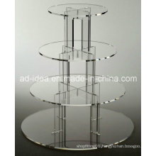 Four Tiers Round Acrylic Display Stand / Exhibition for Wedding Cake